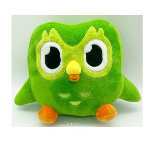 Peluş Bebekler Güzel Yeşil Duolingo Baykuş Peluş Oyuncak Duo Duo of Owl Cartoon anime Owl Bebek Yumuşak Doldurulmuş Hayvan Çocuk Doğum Günü Hediyesi 230612