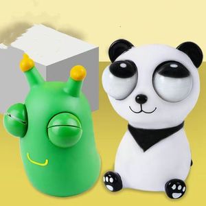 Komik göz küresi patlama oyuncak yeşil göz tırtıl tutam oyuncaklar yetişkin çocuklar stres rahat panda fidget oyuncak yaratıcı dekompresyon oyuncak