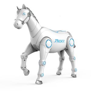 Electricrc животные RC Smart Robot Horse Interactive Remote Direte Animal Intelligent Dialogue Sing Dance Control Pet Electronic Music Toys 230613