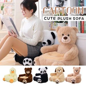 Travesseiro Cartoon Animal Pelúcia Assento Piso Interior Sofá Recheado Fofo Panda Pufe Adorável Urso Futon Com Recheios Decoração Presente