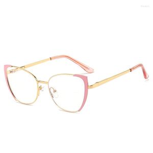 Солнцезащитные очки Moonbiffy Classic Women Anti Blue Lights Glasses Cat Eye Reading Metal рама оптическая компьютерная игра Goggles для женщин