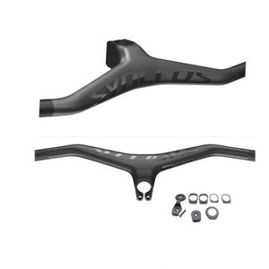 Bike Groupsets syncros carbon handlebar MTB Full Carbon 60708090100110mm Fibre Bicycle Handlebar And Stem Integratived angle 25 230614