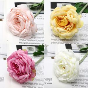 Dekoratif Çiçekler 1 PC Gerçek Touch Peonies Camellia Gerçekçi Blossom Ev Dekoru Düğün Buketi Yapay İpek Sahte Buttercup