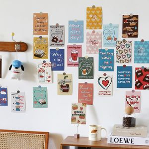 30 pçs cartões decorativos tornam a vida cheia de amor fruta parede dormitório cartão postal adesivo de parede decoração de parede sala de estar