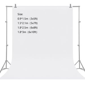 Белая фотосъемка фоновая фоновая фона экрана виниловая виниловая ткань 0,9x1,5 м/1,5x2,1 м /1,8x2,5m/1.8x3m для камеры студий