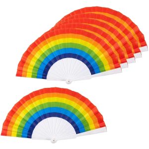 Rainbow Fan Gay Pride LGBT Partisi Plastik Kemik Gökkuşağı El Taşımı 23cm Hayranlar Müzik Festivali Kulübü Etkinlik Hediyeleri Toptan GG