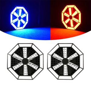 4 Stück Professioneller Unendlichkeitsventilator RGB-LED-Hintergrundwanddekoration LED-Retro-Bühneneffekt Six Leaf Fan-Licht