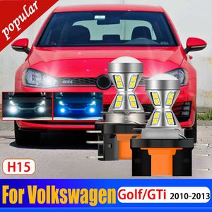 Yeni 2x Araba Canbus H15 LED DRL Front Sinyal Günü Ampulleri Otomatik Volkswagen Golf Mk7 GTI için Gündüz Koşu Lambası 2012 2011 2012 2013