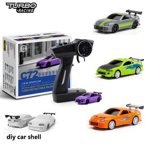 Elektrikli RC Araç Turbo Yarışı 1 76 C72 C73 Spor RC Aracı Yaratıcı Mini Tam Orantılı Rtr Kit Oyuncaklar 230614