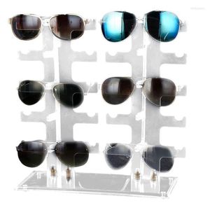 Mücevher Torbaları Gözlükler Depolama Çift Sıralı 10 Çift Güneş Gözlüğü Raf Plastik Ekran Stand Rafları Mağaza