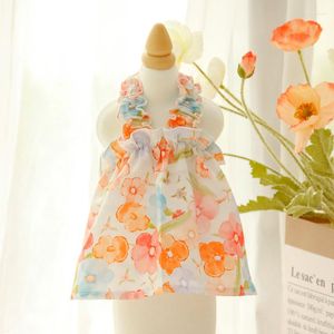 Костюмы для кошек ПЭТ -цветочная юбка для ремня масла цветочные материалы раскрашенные в платья дышащая удобная принцесса
