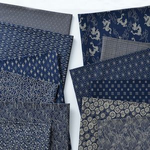 Kumaş lacivert saf pamuklu kumaşlar çay sanat japon malzemeleri el yapımı giyim geometrisi dijital baskı kumaş yarım metre 230613