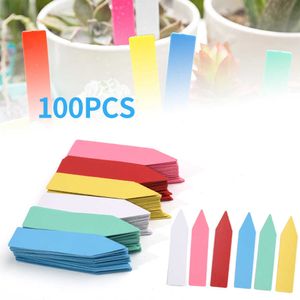 Yeni 100pcs Renkli Bahçe Bitki Etiketleri Plastik Tesis Etiketleri Kreş İşaretleri Çiçekler Sıralama İşareti Diy Bahçe Dekorasyon İşareti Etiket Araçları