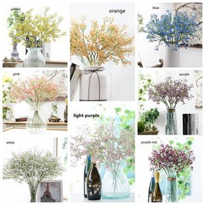 2021 Colorfull Yapay Gypsophila Yumuşak Silikon Gerçek Touch Çiçekler Düğün Evi Partisi Festival Dekorasyon