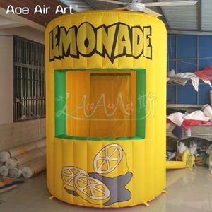 Inflatable Lemon Concession Lemonade Stand Booth Flat Top Kiosk Drink Bar for Promotion Advertising