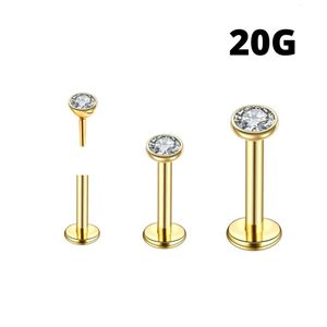 Labret Lip Piercing Jewelry 50pcs Body Thin Bar 20G Push In Morne Nose Earrings Stud Crystal Ear Cartilage Helix Tragus 230614