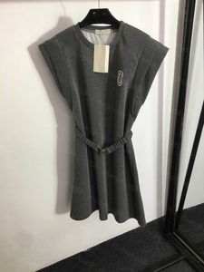 23SS Bayan Tasarımcı Giysileri Yaz Elbiseleri Kadınlar Elbise C Mektup Belt Yelek Elbise Yüksek Kaliteli Kadın Giysileri