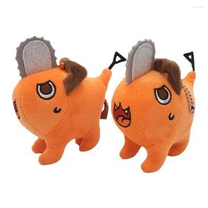 Anahtarlıklar 20 PCS Toptan 10 cm Chainsaw Man Pochita Anime Sevimli Peluş Bebek Anahtarlık Doldurulmuş Sostuffed Kolye Anahtar Yüzük Noel Hediyeleri