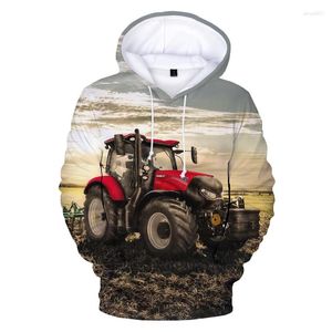 Erkek Hoodies 2023 Araba Traktor 3D Baskı Hoodie Sweatshirts Erkek Kadın Moda Moda Gündelik Komik Külkü UNISEX SOKAK GİYESİ Büyük boyutlu