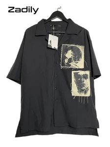 Kadınlar bluz gömlekleri zadily yaz y2k kısa kollu gömlek kadın yama tasarımları gevşek bluz tunik gotik sokak kıyafeti kadın giyim üst 230615