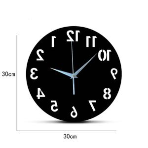 Masa Masası Saatleri Var 3D Akrilik Ayna Duvar Saatleri Kuvars İğne Modern Horloge Dijital Numara Saat Ev Dekor Etiketleri Tek Yüz 230614
