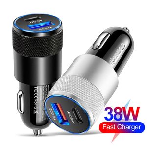 38 Вт быстрого зарядного устройства Dual USB 20W PD Adapter Mobile Phone Adapter для iPad Redmi Chone Accessories Electronic автомобильные аксессуары