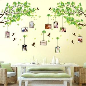 Forest Of Memories Tree Photo Frame Wall Stickers Soggiorno Camera da letto decorazione della casa Murale Art Decalcomanie uccello adesivo carta da paratiC