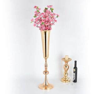 Masa Centerpieces Dekorasyonu için Altın Düğün Çiçek Standı, Düğün Partisi Yemeği G001DB için Uzun Metal Çiçek Düzenlemesi