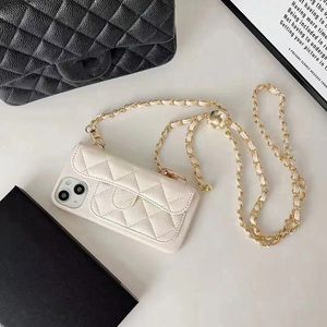 iPhone 15 Pro Max Designer Crossbody Phone Case для женского Apple 11 12 13 14 Роскошные кожаные варианты алмазных пакетов для карманной карманной карманной крышки кока Fundas White