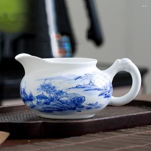 Кружки 180 мл синий и белый фарфоровый ярмарка Керамика Керамическая кружка китайская чайная аксессуары украшения кофейные чашки
