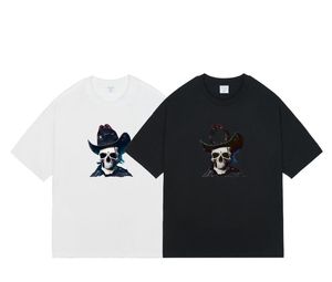 T-Shirts Herren 240g Baumwolle Kurzarm T-Shirt Paare Sommer Neue Kleidung American Vintage Denim Skull Großhandel