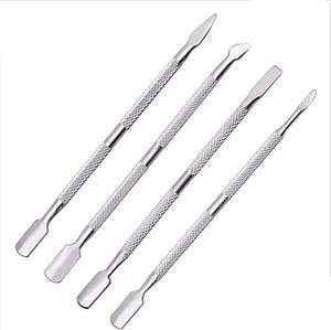 Professional Stainless Steel Cuticle Spoon Removal Gel Nail Art Tools Double Ended Nail Pusher Skin Caring Manicure Tips