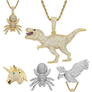 Подвесные ожерелья 18K Золотое ожерелье для животных набор ювелирных украшений медные бриллианты кубическая циркония