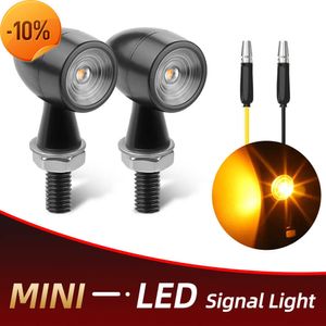 Yeni 2/4x 8mm motosiklet mini LED dönüş sinyali ışık mermi moto yanıp sönen hafif clignotant moto led 12v Kawasaki Suzuki Yamaha için uygun