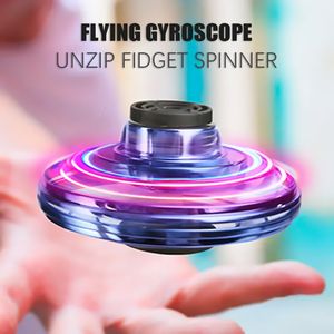 Dönen Top Flynova Fidget Spinner Mini Drone LED UFO Tipi Uçan Helikopter Parmak Uçuyor Uçuş Girro Oyuncak Çocuk Hediyesi 230615