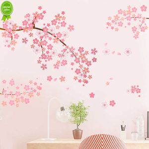 Neue 2 Teile/paket Pflaume Blütenblätter Wand Aufkleber Abnehmbare Tapete Wohnzimmer Schlafzimmer Zimmer Dekoration Klebriges Papier Für Home Dekoration