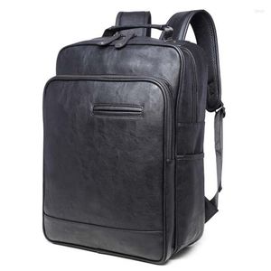 Zaino da lavoro impermeabile Tote Man Bag da viaggio in pelle PU Laptop Tablet CP Borsa a mano Teen Student Schoolbag Leisure School Pack