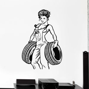 Сексуальная девушка на стенах наклейка авто -диски