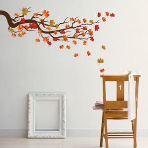 Кленовые листовые ветви стена наклейка спальня гостиная диван фоновые украшения домашние обои фрески индивидуальные наклейки