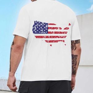 Erkekler Tişörtler Erkek Gömlek Grafik 3d O Boyun Çizgileri Yıldız Amerikan Bayrak Baskı Giyim Günlük Günlük Top Sokak Giyim Kısa Kollu