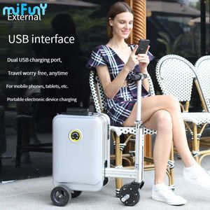 Mifuny SE3S Elektrikli Bagaj Seyahat Binicilik Bavul Ultra Hafif Mobilite Scooter USB Şarjı Tekerleklerle Taşınma 0625-222