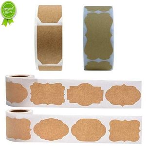 Yeni 300pcs/Roll Kraft Sticker Paper Etiketleri Boş Noel Hediyesi Kavanoz Cam Şişesi Ofis Sınıflandırma Kırtasiye Sticker