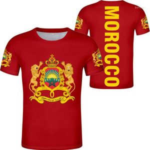 Camisetas masculinas Bandeira marroquina 3D T-shirt Marrocos Moda masculina Equipe nacional Roupa esportiva Tees Country Dropship Oversized