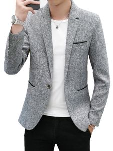 Men's Slim Fit Casual Cotton Blazers: Stylish Korean Fashion Suit Jackets