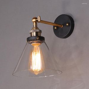 Duvar lambaları Loft Vintage Endüstriyel Edison Clear Cam Sconce Warehouse Işık Armatürleri E27 110V/220V Başucu Aydınlatma