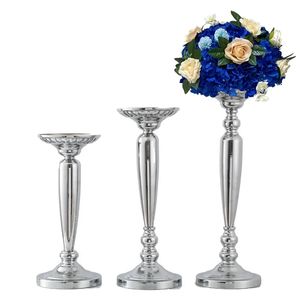 40to 90cm boyunda) Sıcak satış düğün merkezinde ev dekorasyon çiçek vazo parlak galvanizli gümüş vazo metal düğün dekor