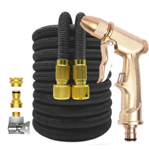 Hoses Garden Water Hose Expandable Double Metal Connector High Pressure Pvc Reel Magic Pipes for Farm Irrigation Car Wash 230616