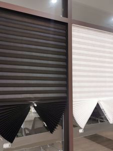 Chic Zebra Pleated Blackout Blinds for Bedroom Window - Black, White, Brown 1 PC 230616