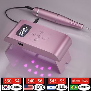 Nail Art Equipment 3 in 1 Nail Drill Machine 35000 RPM Wireless Rechargeable Manicure Machine for Polisher Pedicure Electric Drill With Nail Dryer 230616