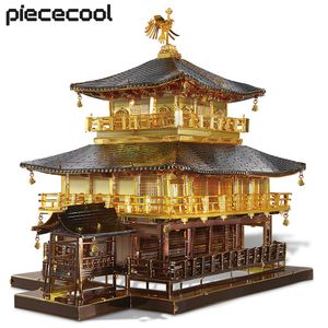 3D Bulmacalar Parçalı Metal Altın Pavilion Montaj Model Kitleri Ünlü Janpan Mimarlık Yahudi Oyuncak Diy Set Noel Hediyeleri 230616